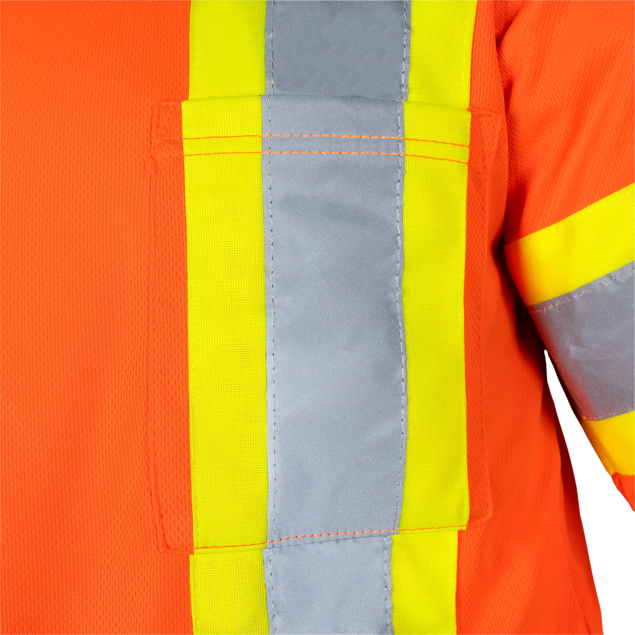 Hi-Vis X-Back Reflective Two-Tone Safety Long Sleeve Polo Shirt - Image 20