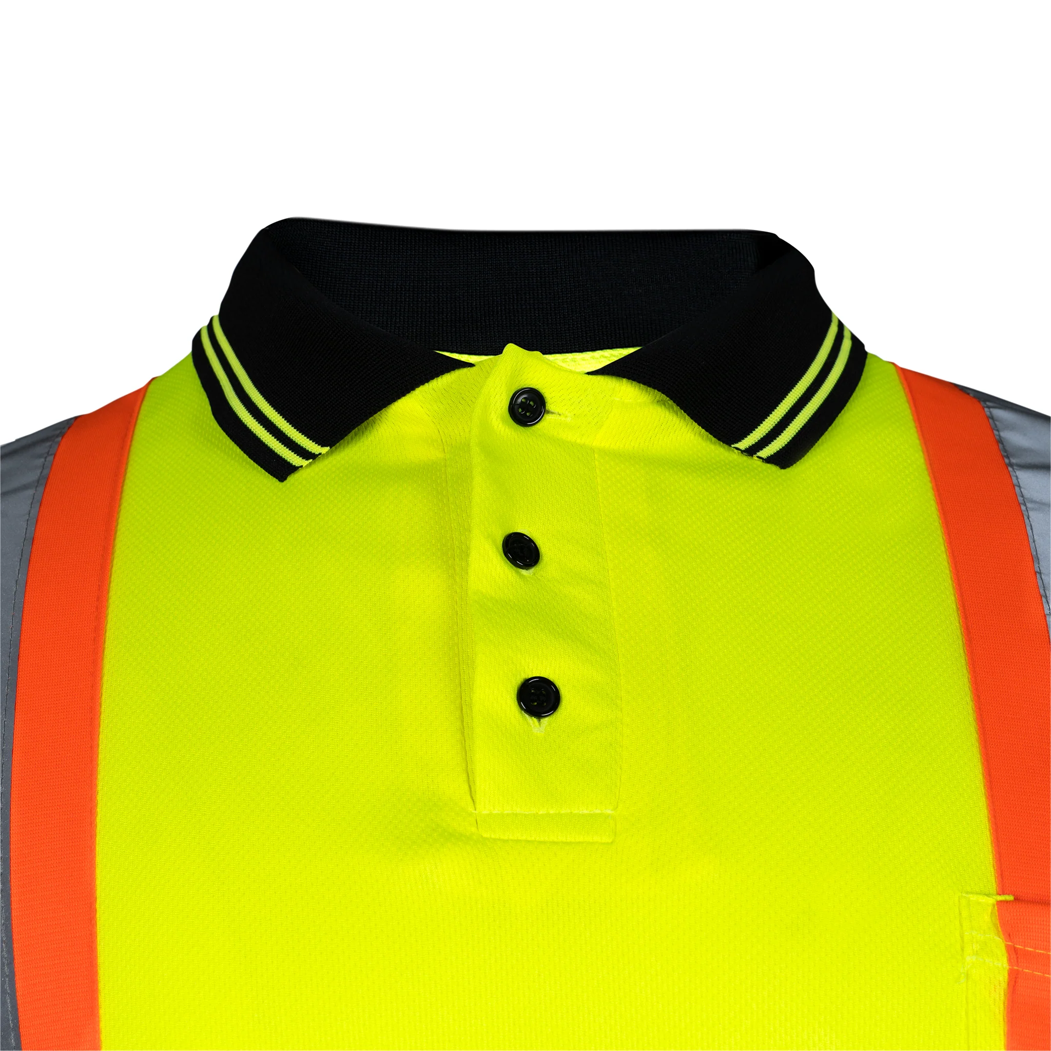 Hi-Vis X-Back Reflective Two-Tone Safety Long Sleeve Polo Shirt - Image 6