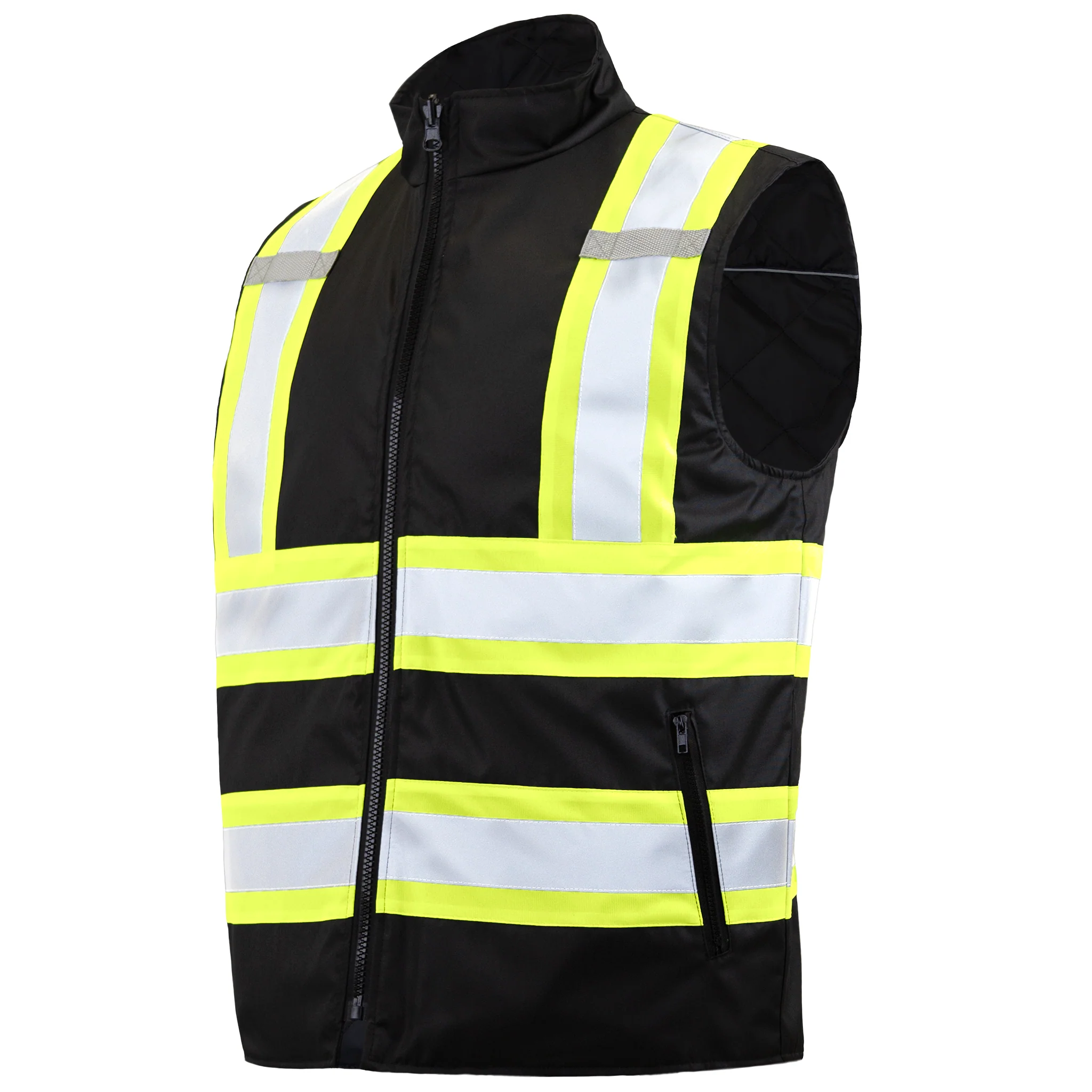 Hi-Vis X-Back Reversible Insulated Safety Vest with Reflective Strips - Image 13