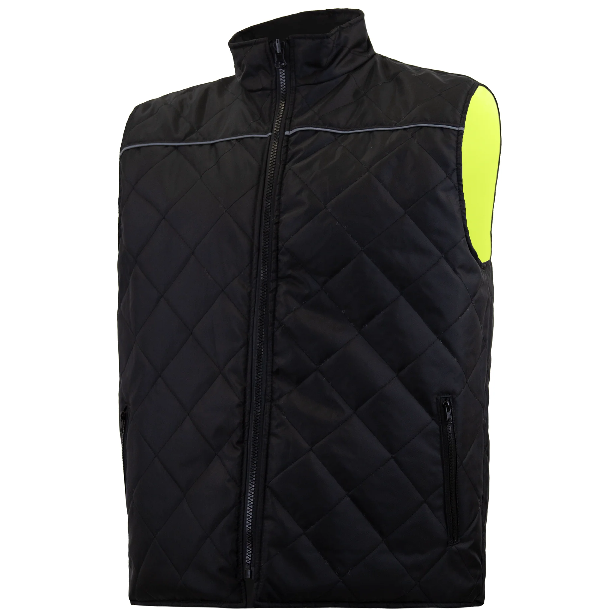 Hi-Vis X-Back Reversible Insulated Safety Vest with Reflective Strips - Image 7