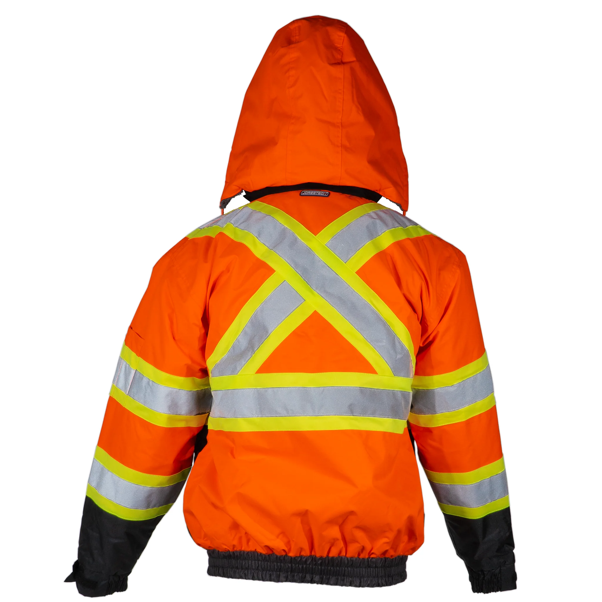 Hi-Vis X-Back Two-Tone Safety Bomber Jacket with Sherpa Faux Fleece - Image 2