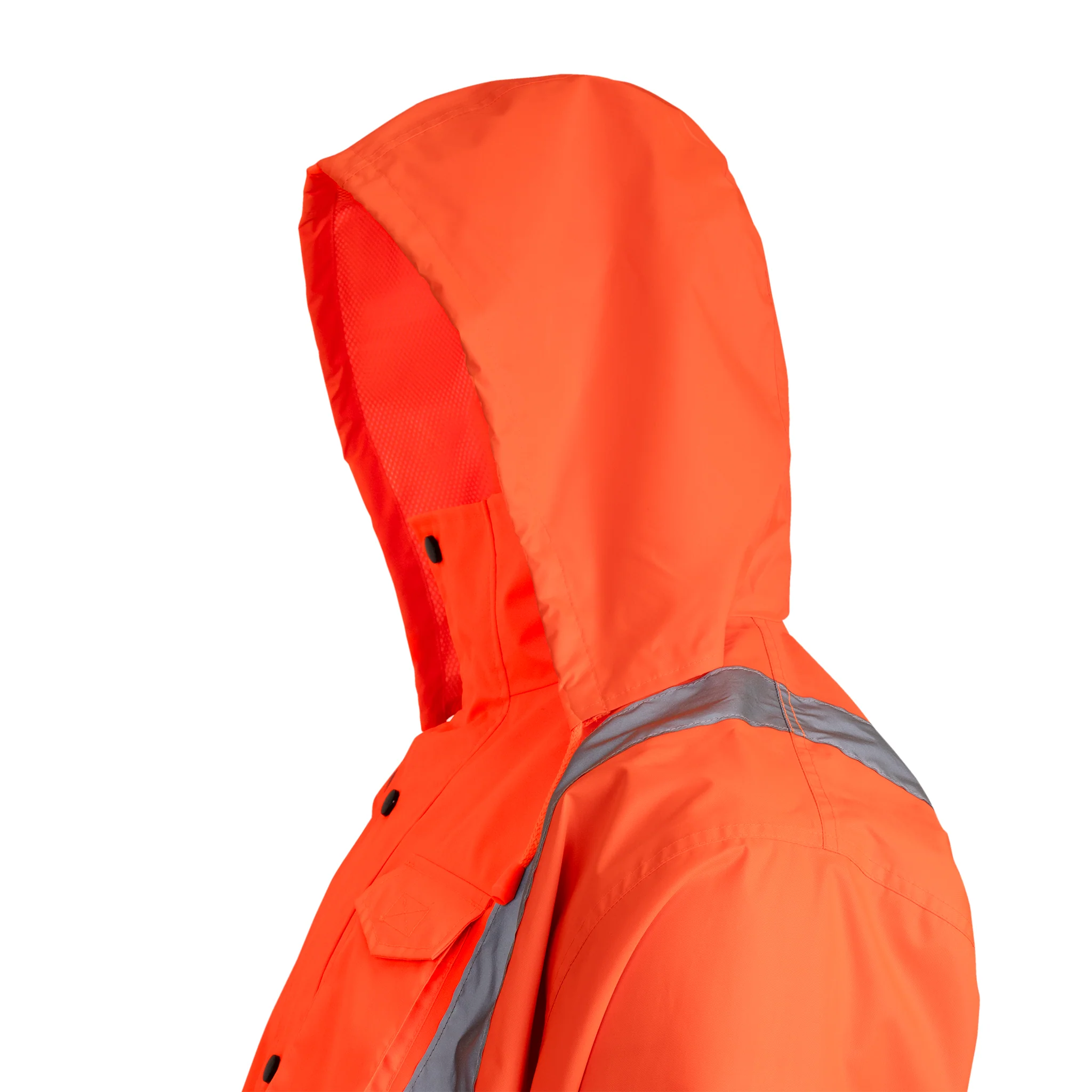 Hi-Vis Yellow/Black Rain Jacket with 2" Reflective Strips - Image 22