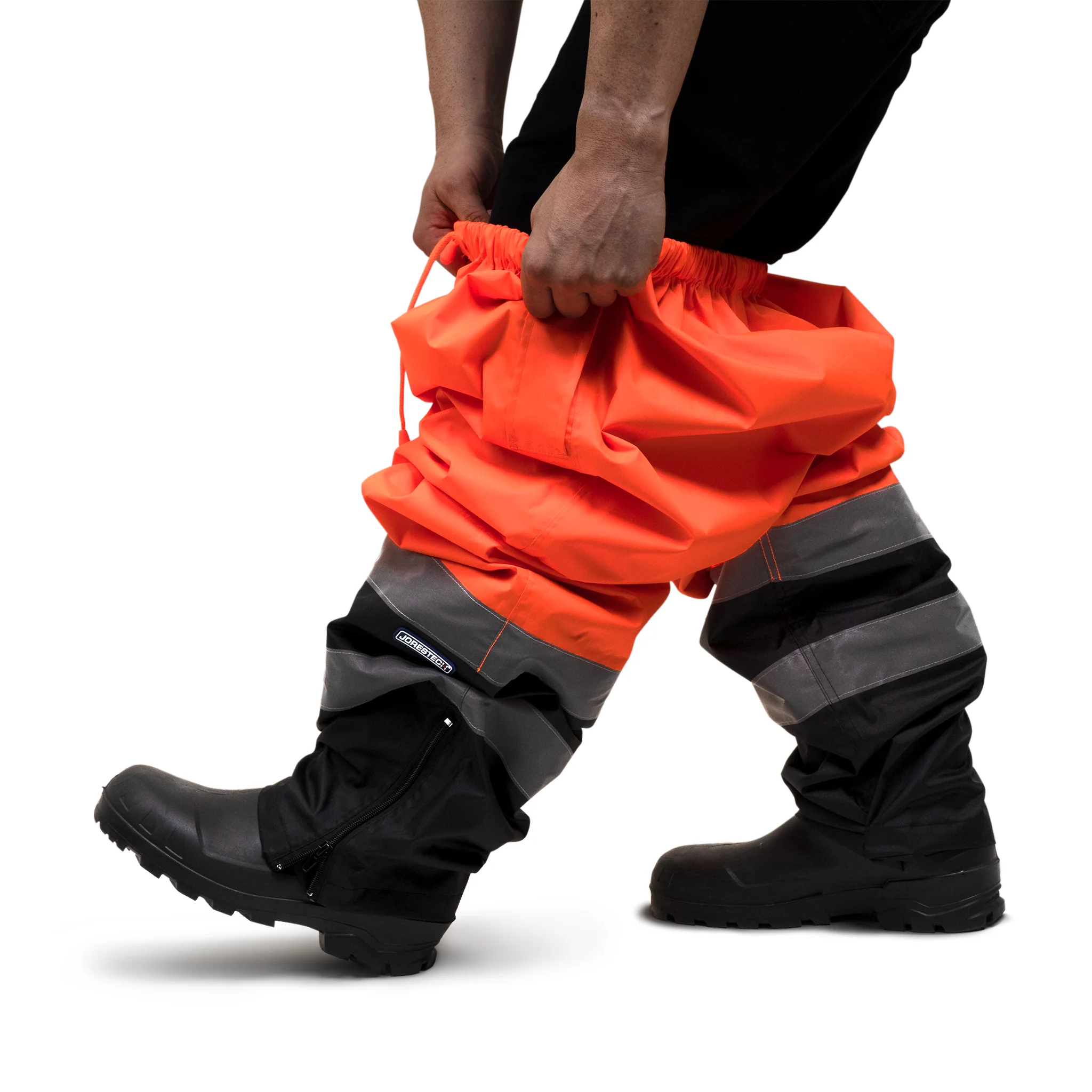 Hi-Vis Yellow/Black Rain Pants with Reflective Strips - Image 11