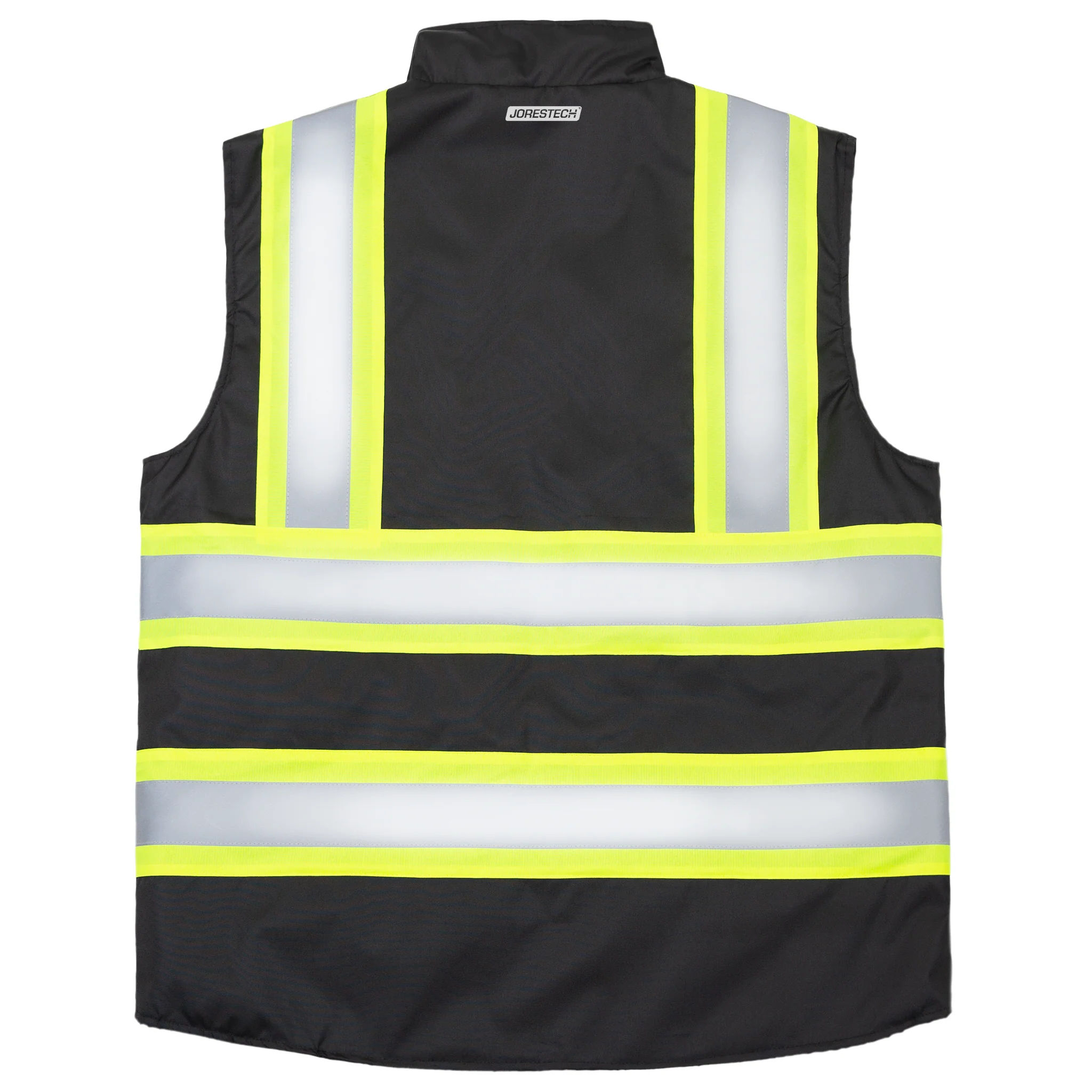 Hi-Vis Yellow/Black Reversible Insulated Safety Vest with Reflective Strips - Image 17