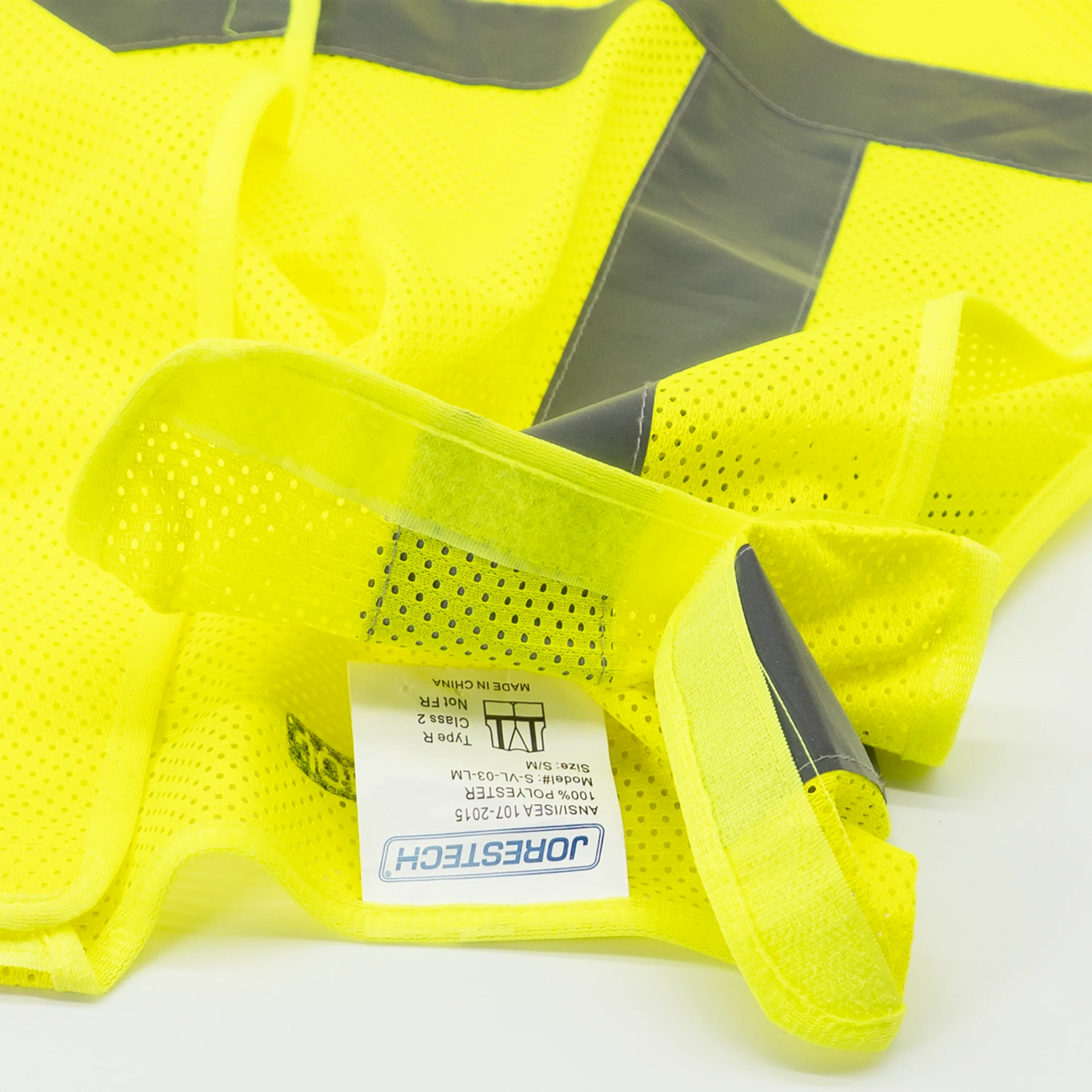 Hi-Vis Yellow Mesh Tearaway Safety Vest with 2” Reflective Strips and Pocket - Image 14