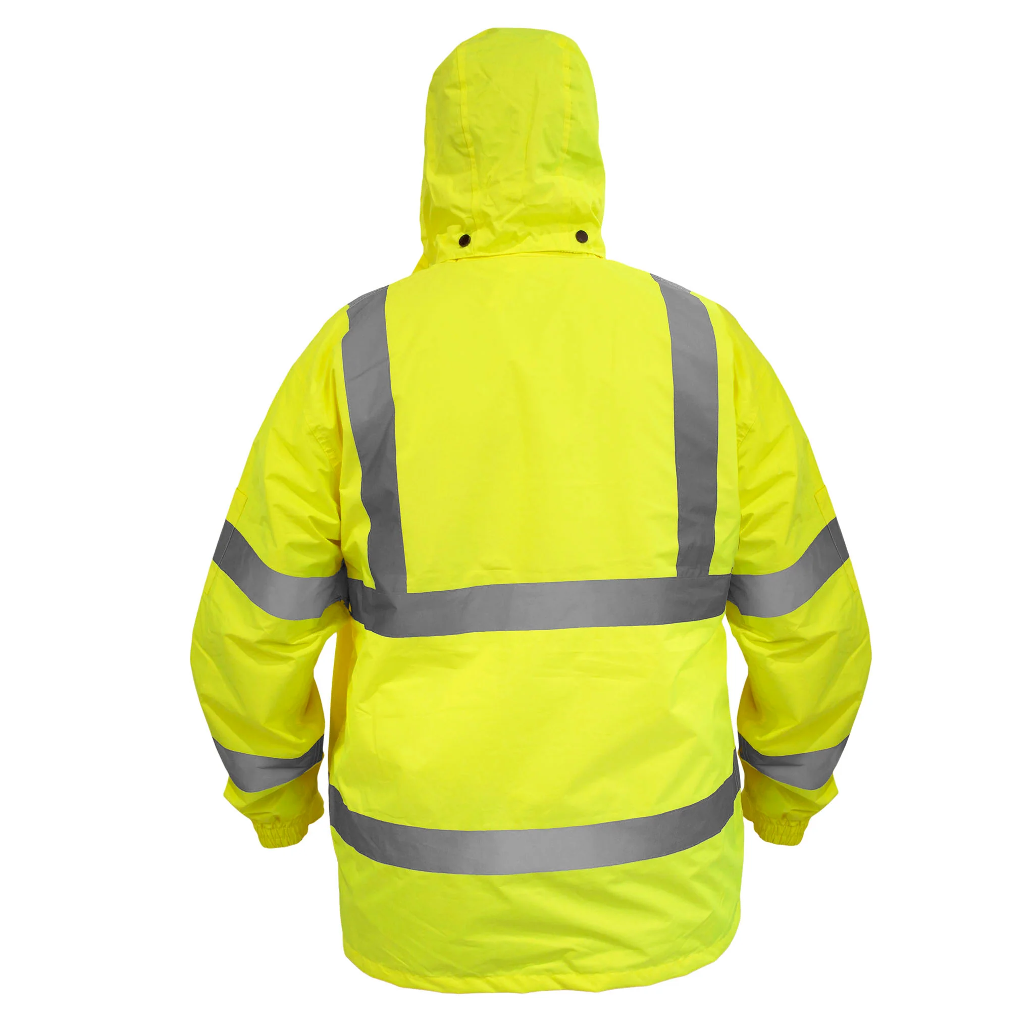 Hi-Vis Yellow Rain Jacket with 2" Reflective Strips - Image 7