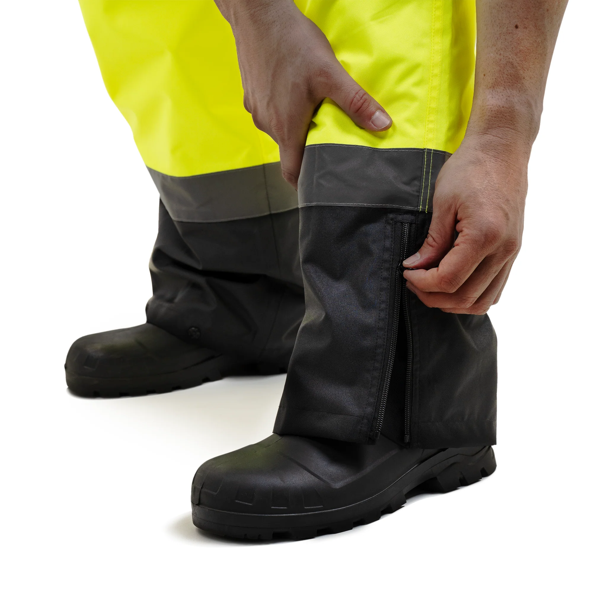 High Visibility Waterproof Safety Overall Pants with Reflective Stripes - Image 8