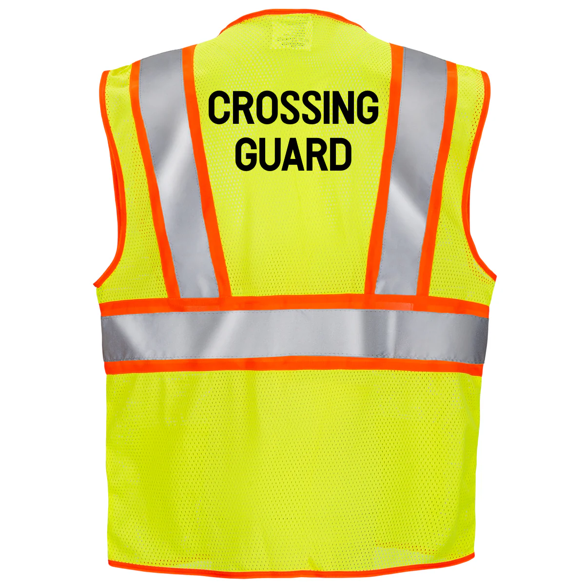 Printed Hi-Vis Two Toned Mesh Safety Vest with 2” Reflective Strips and Pockets - Lime - Image 10