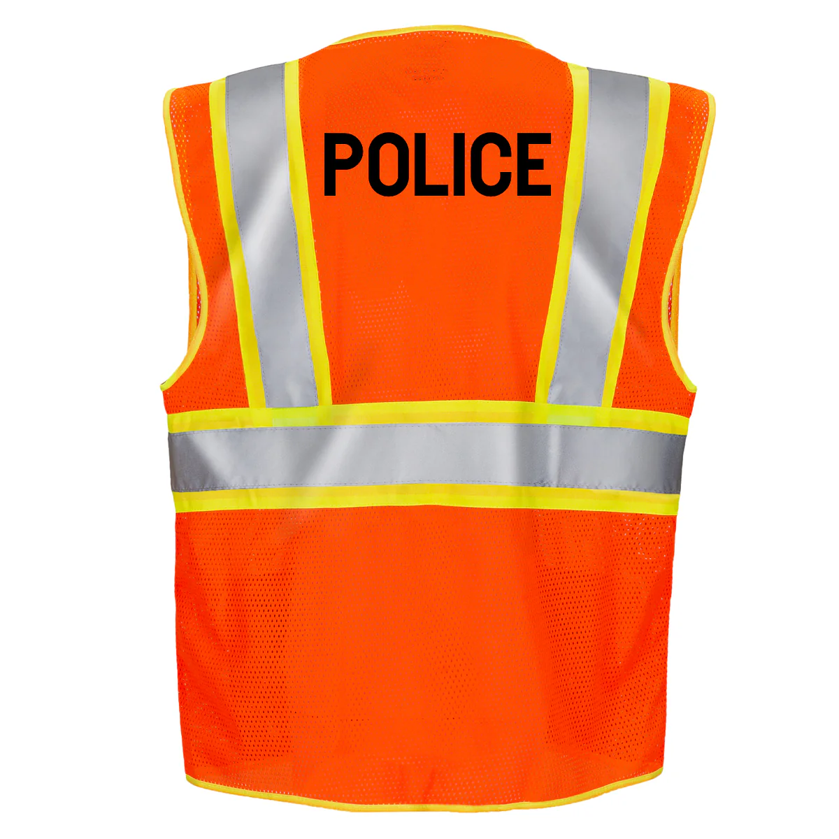 Printed Hi-Vis Two Toned Mesh Safety Vest with 2” Reflective Strips and Pockets - Orange - Image 12