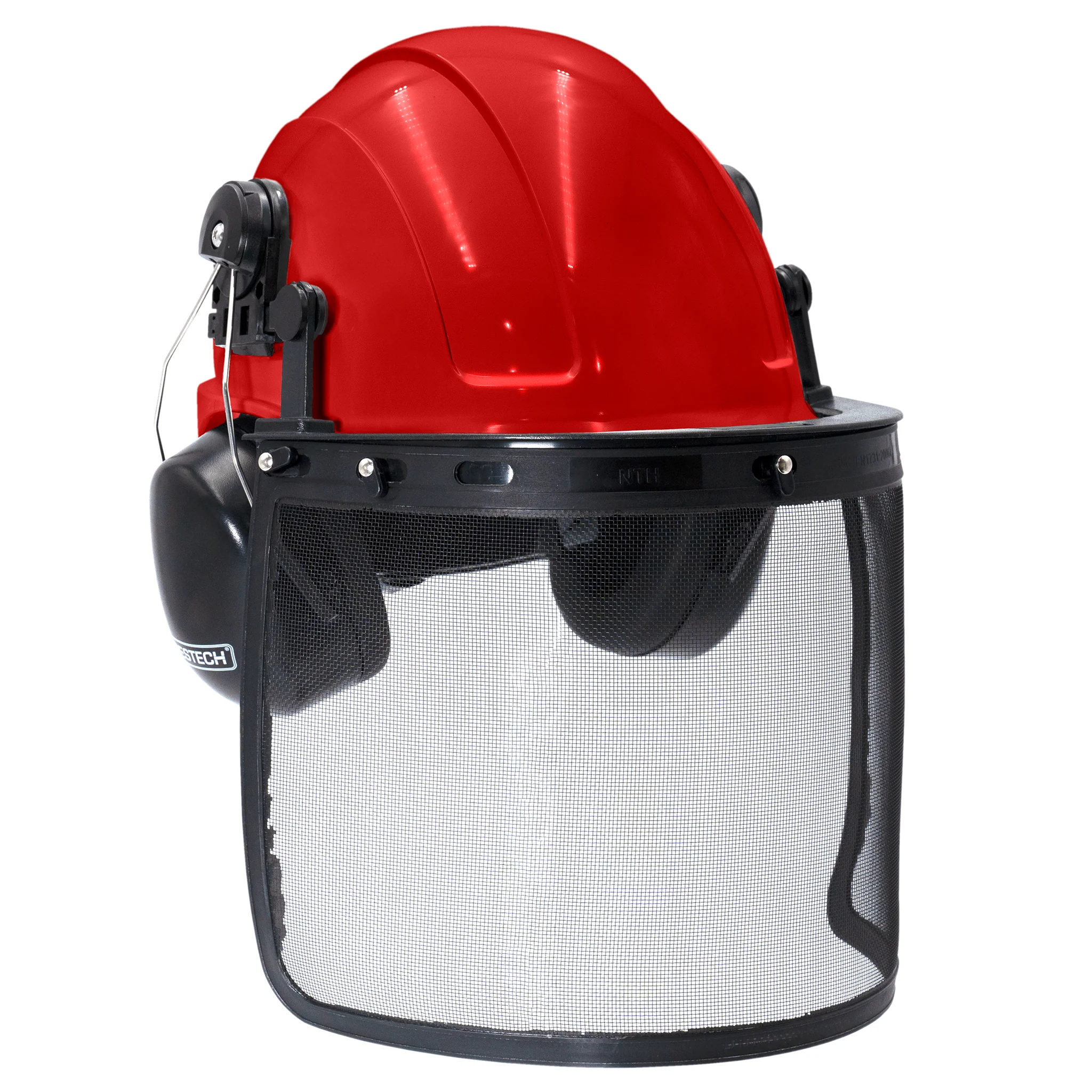 Safety Cap-Style Helmet System with Iron Mesh Face Shield and Earmuffs Black - Image 10