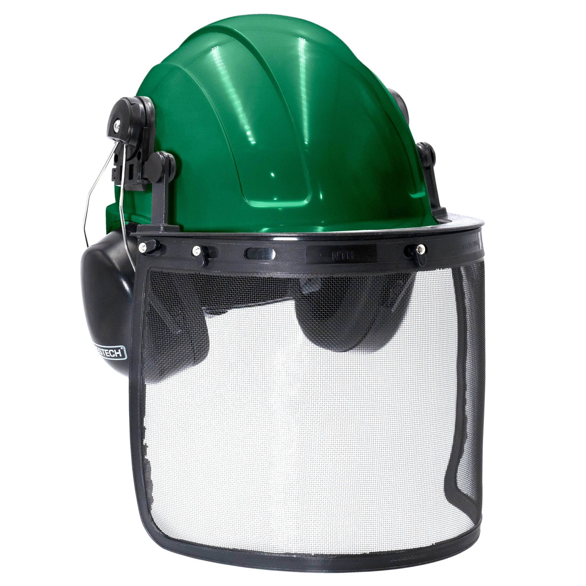 Safety Cap-Style Helmet System with Iron Mesh Face Shield and Earmuffs Black - Image 12