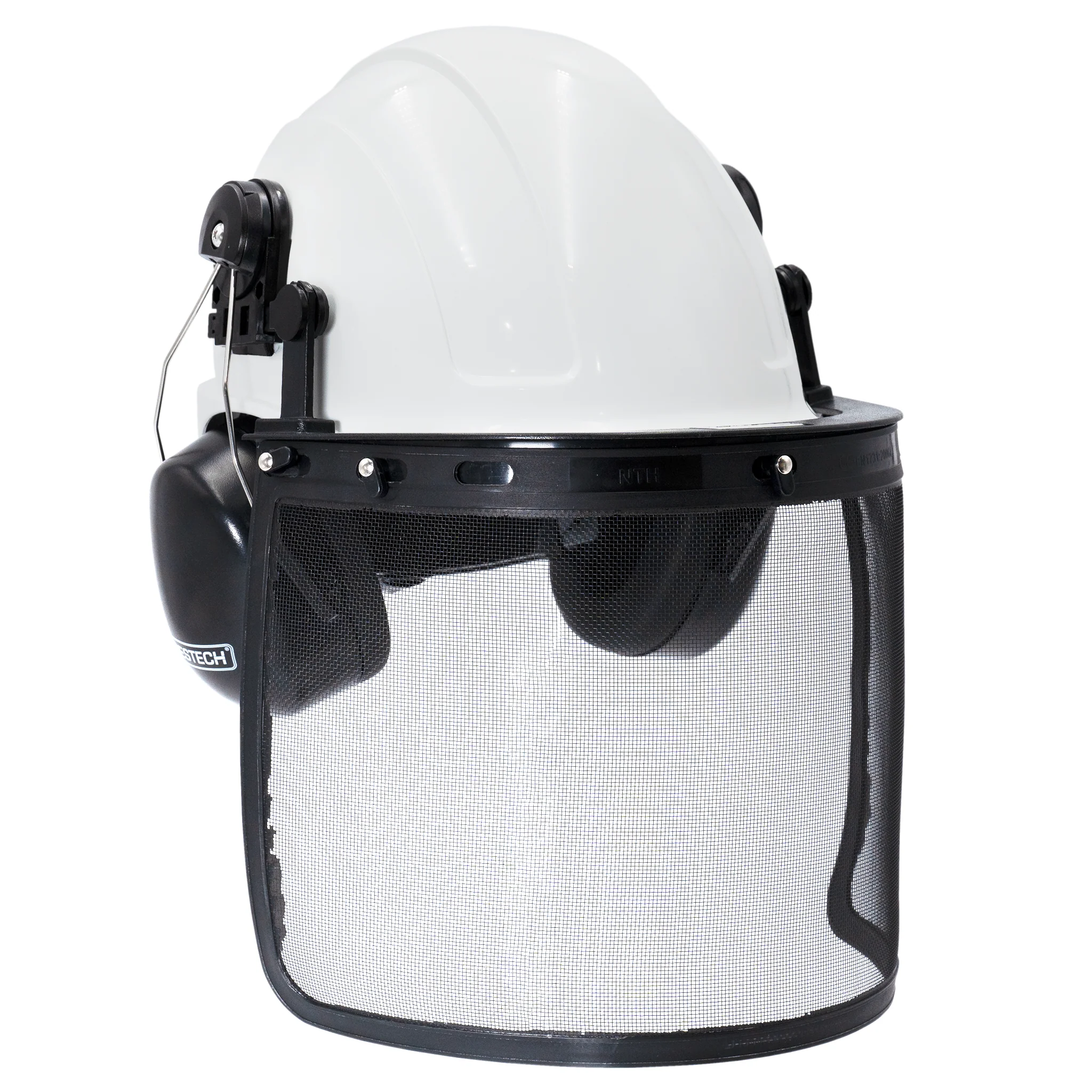 Safety Cap-Style Helmet System with Iron Mesh Face Shield and Earmuffs Black - Image 15