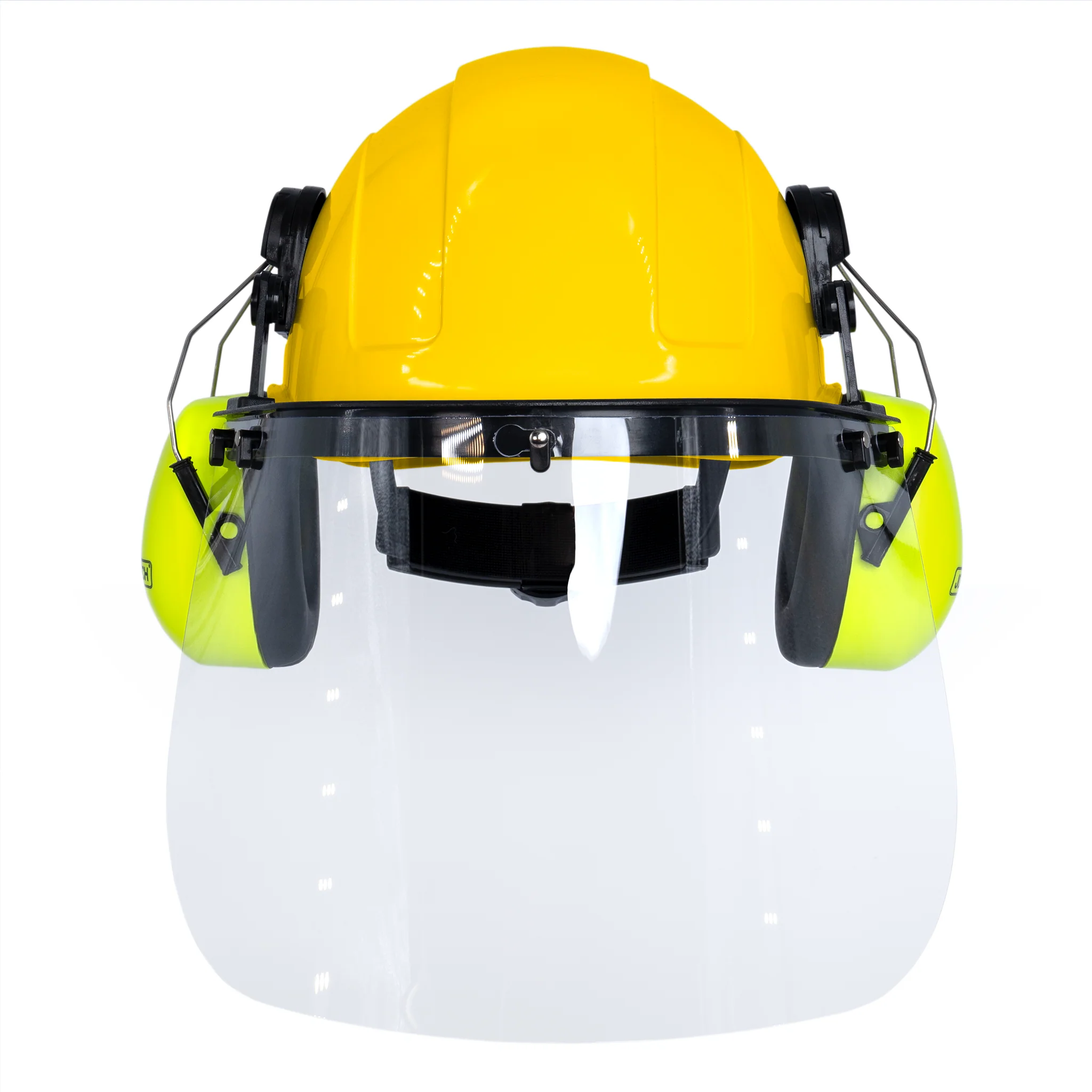 Cap-Style Hard Hat Kit with Lime Mountable Earmuffs and Hi-Transparency Face Shield - Image 8