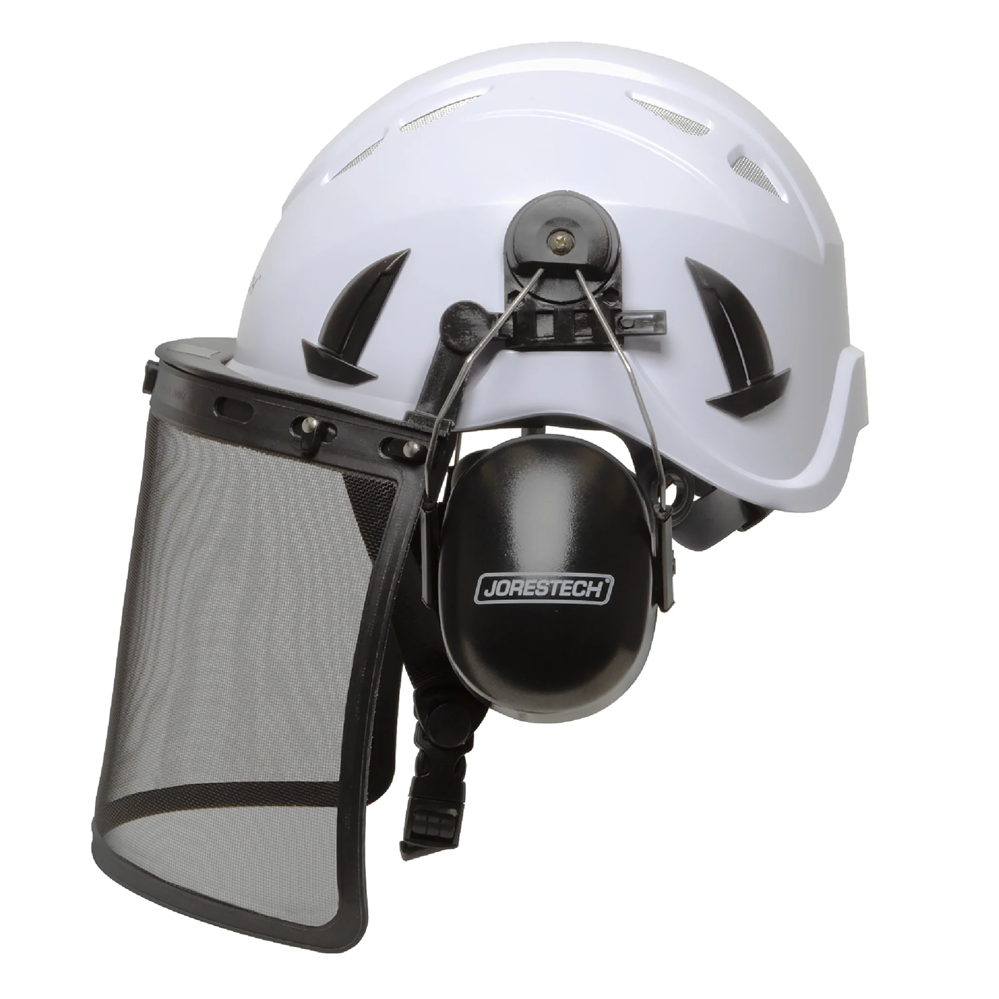 Safety Work at Height Helmet System with Iron Mesh Face Shield and Earmuffs - Image 3