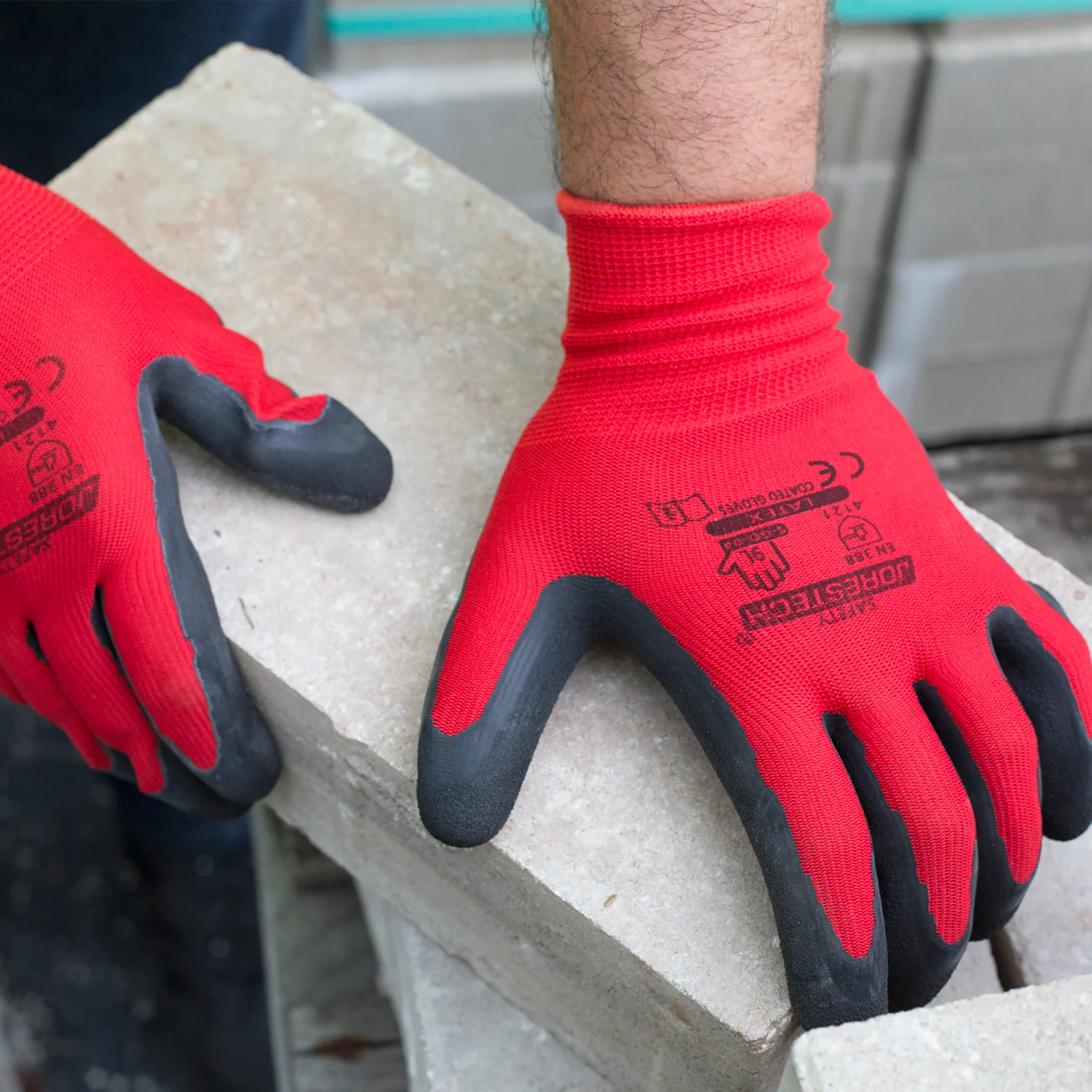 Safety Work Gloves with Latex Dipped Palms – Pack of 12 - Image 3