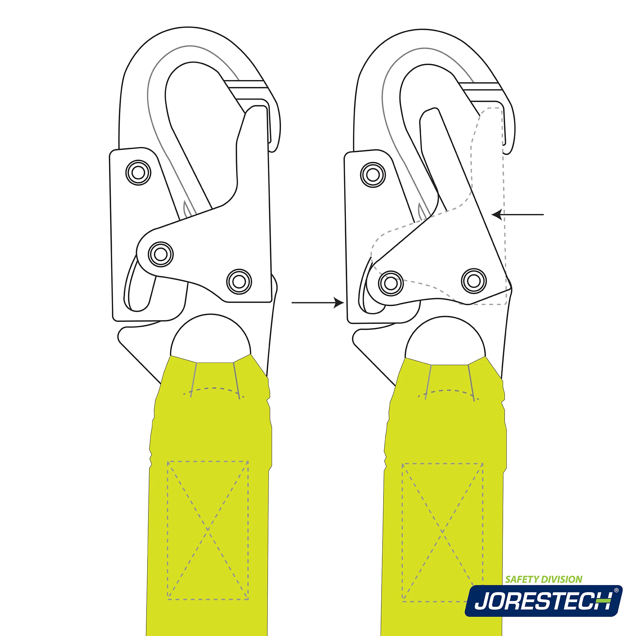 Single Leg External Shock-Absorbing Lanyard with Snap Hooks - Image 6