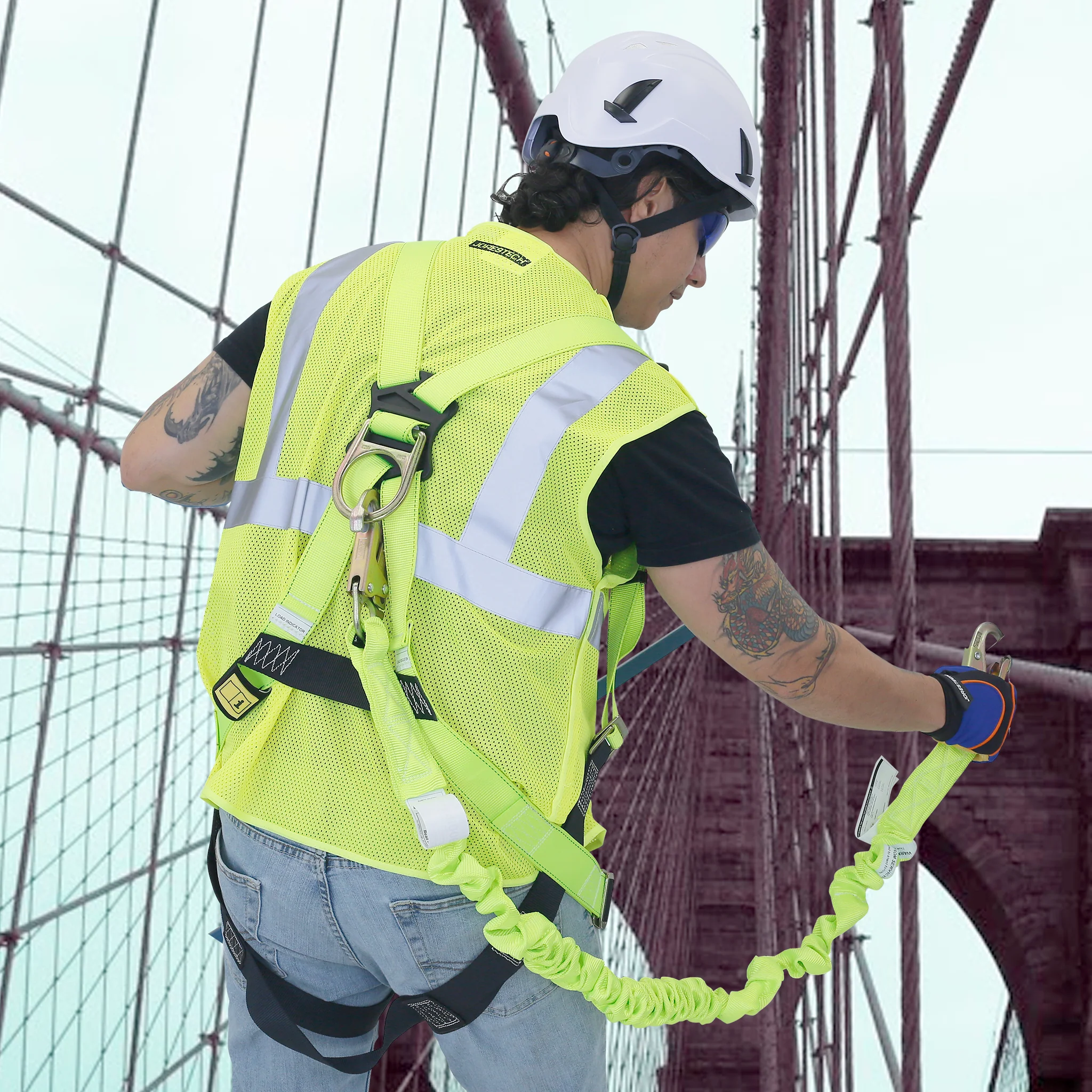 Single Leg Internal Shock-Absorbing Lanyard with Snap Hooks - Image 4