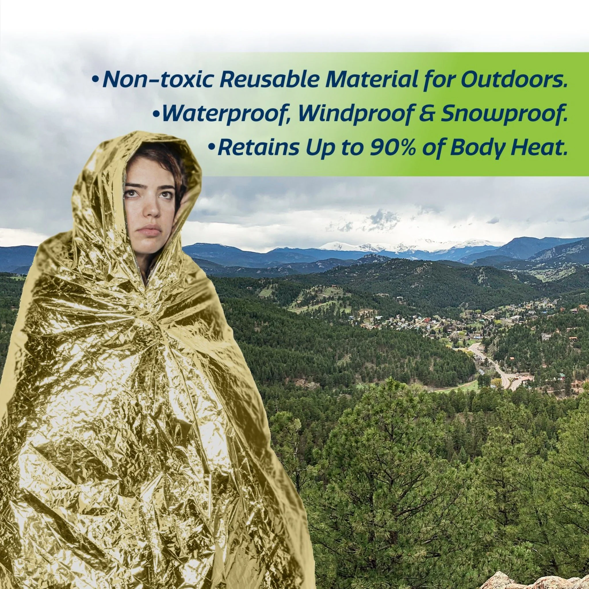 Thermal Foil Weatherproof Emergency Blanket - Pack of 5 - Image 10
