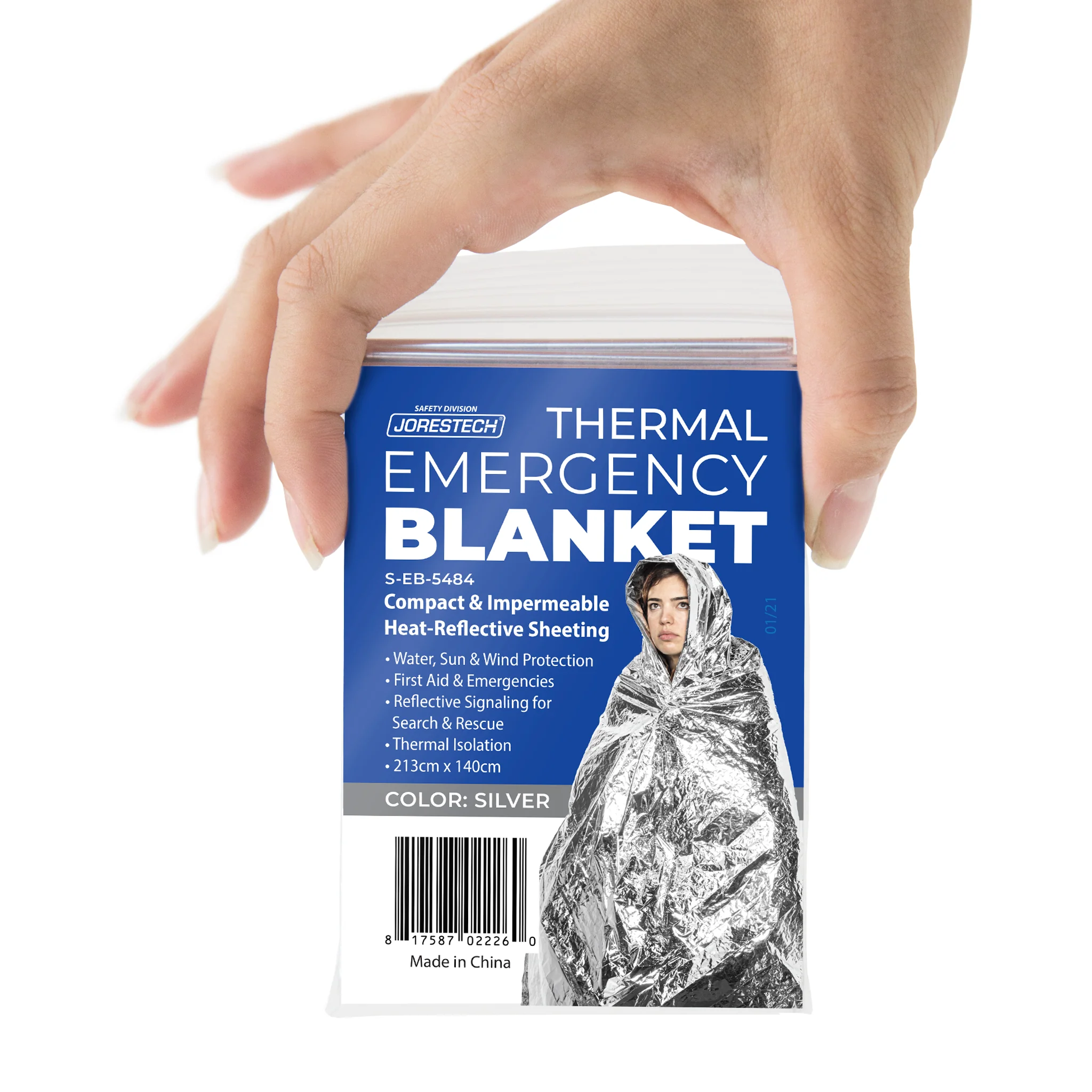 Thermal Foil Weatherproof Emergency Blanket - Pack of 5 - Image 3