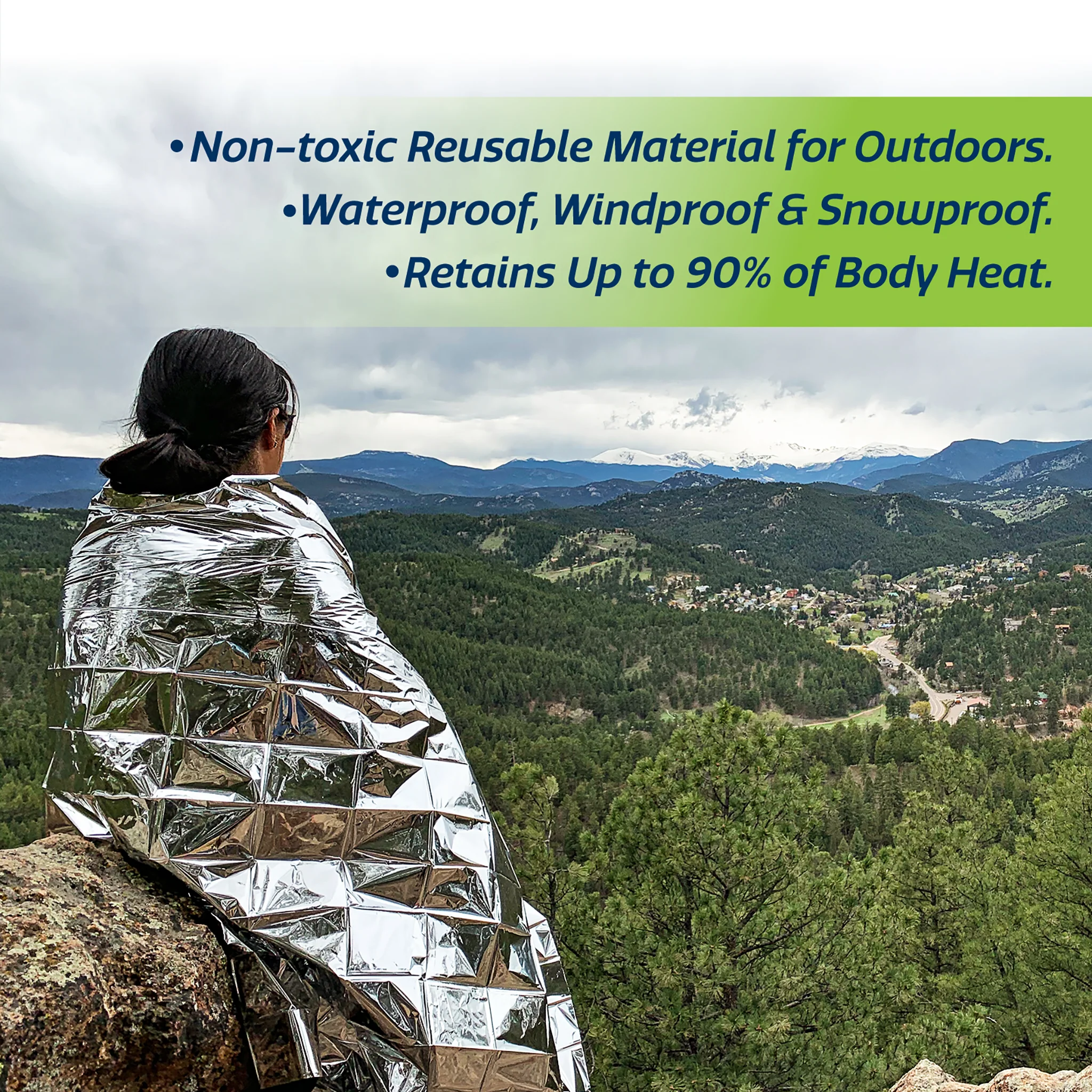 Thermal Foil Weatherproof Emergency Blanket - Pack of 5 - Image 5