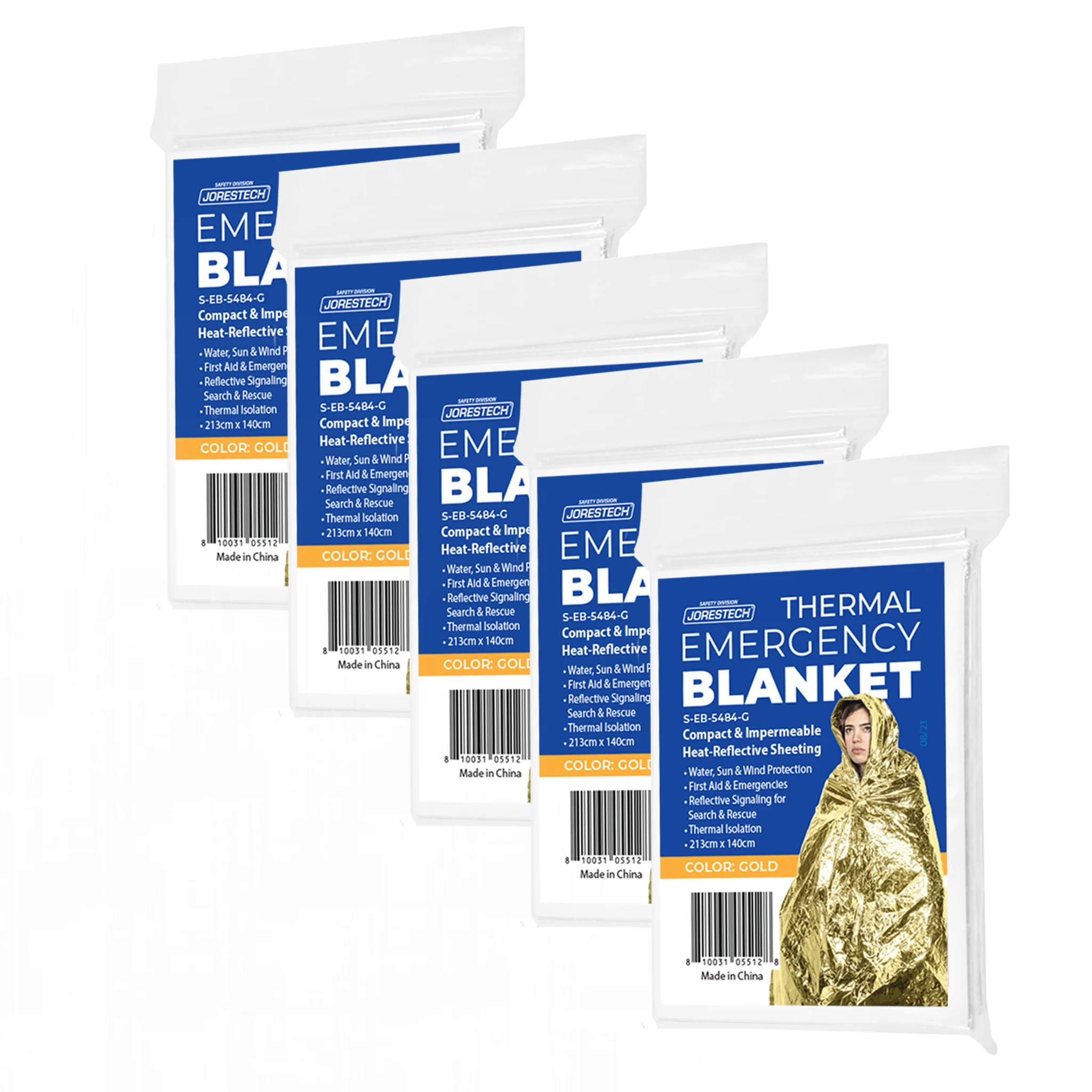 Thermal Foil Weatherproof Emergency Blanket - Pack of 5 - Image 6