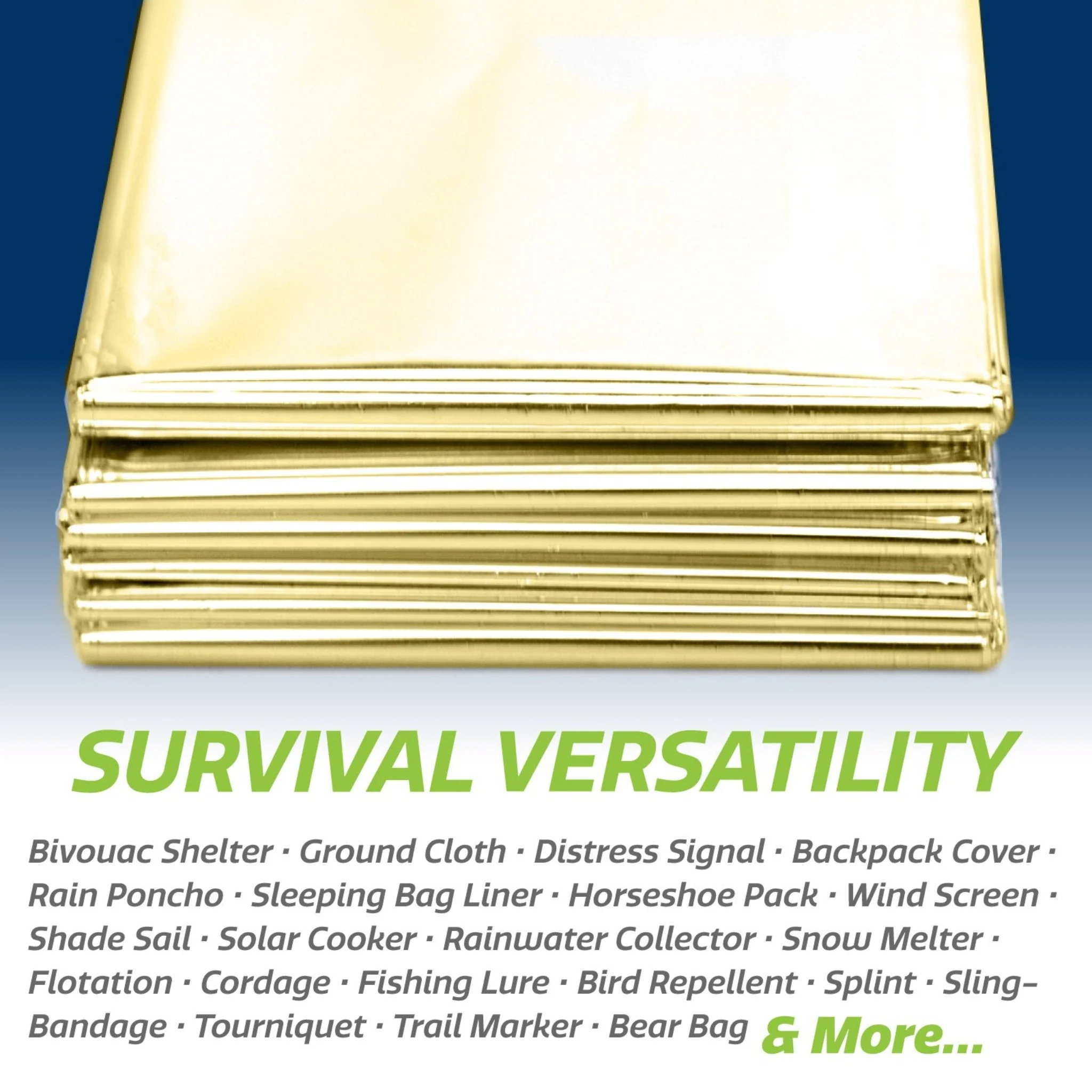 Thermal Foil Weatherproof Emergency Blanket - Pack of 5 - Image 9