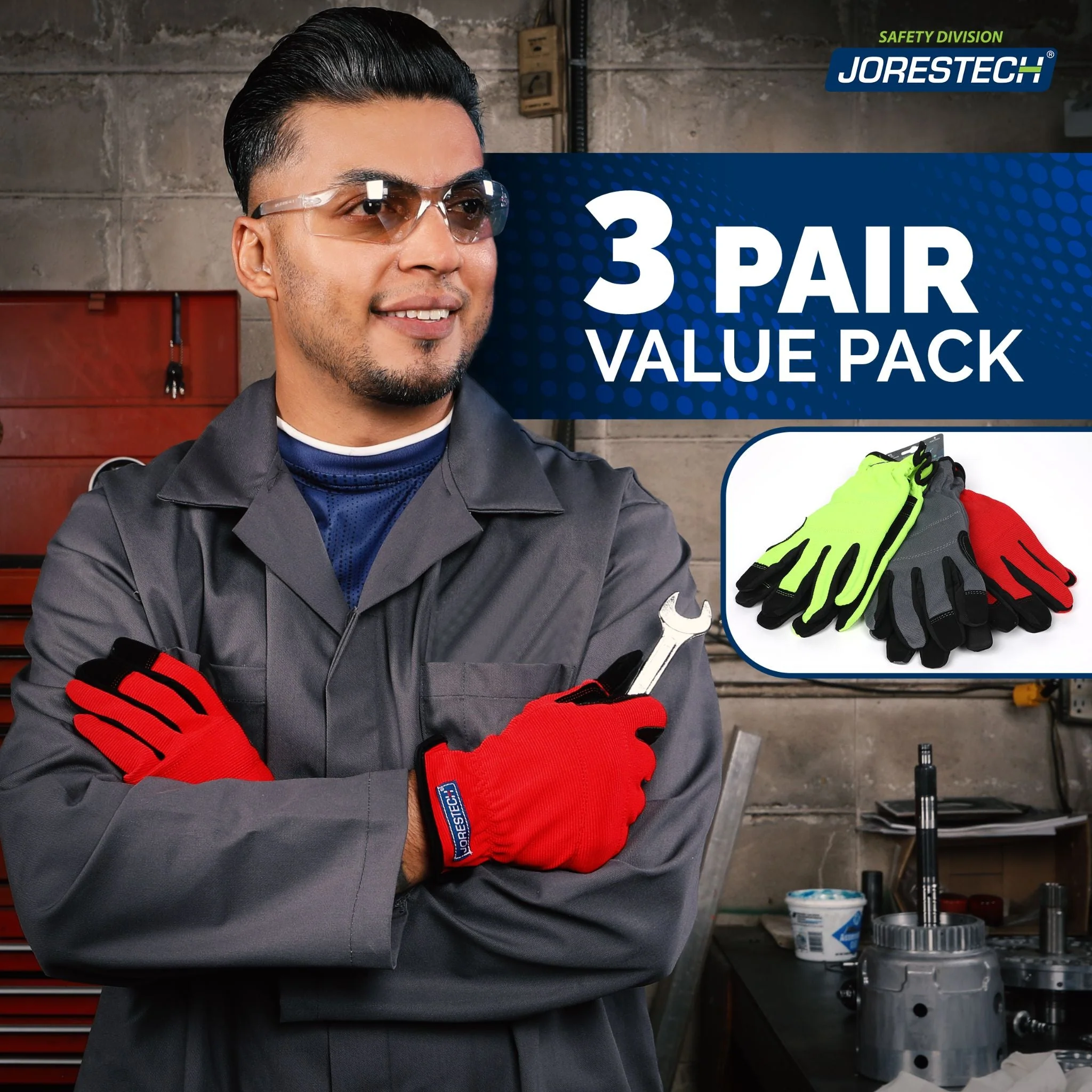 Touchscreen Safety Work Gloves – Pack of 3 - Image 6