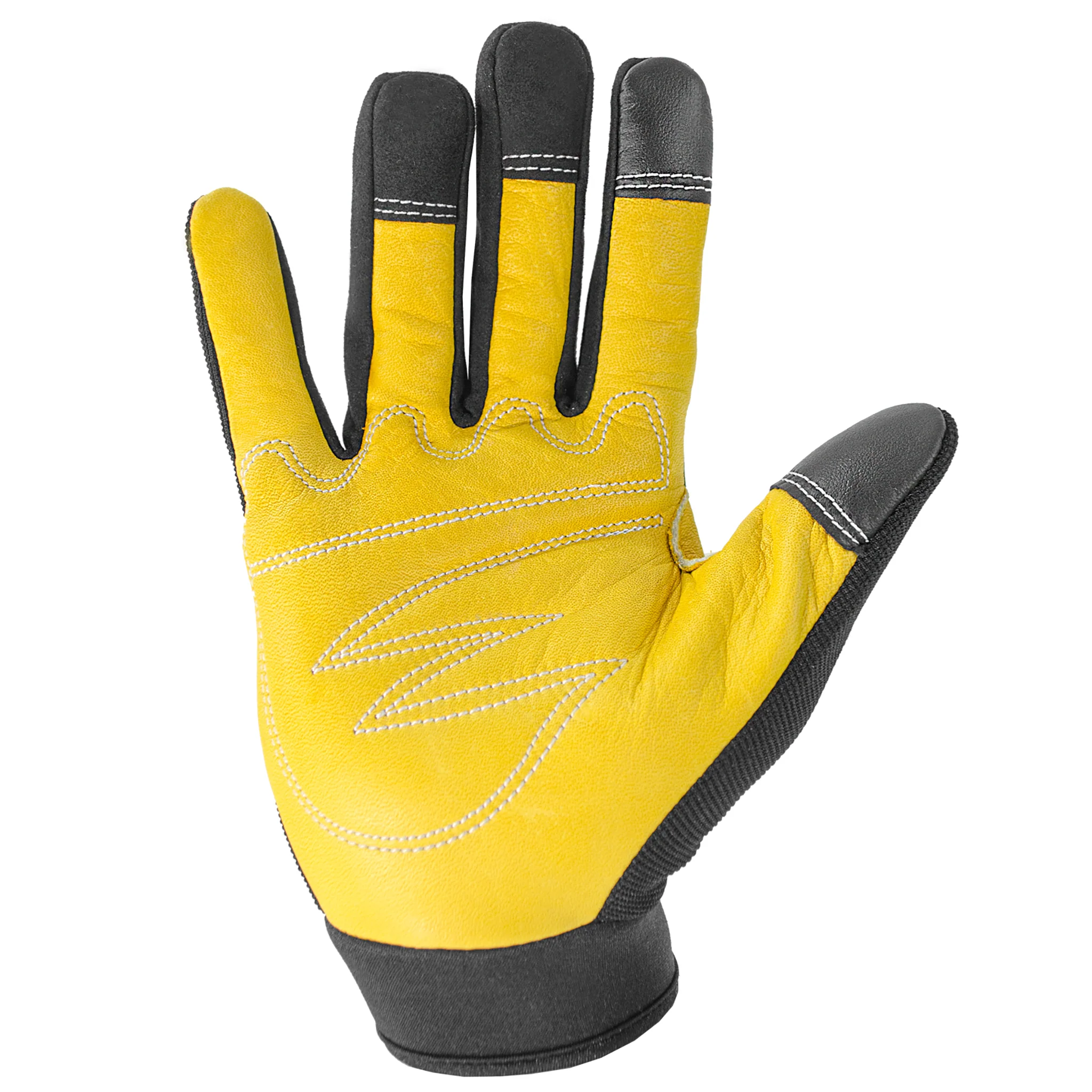 Touchscreen Safety Work Gloves with Leather Palms - Image 3
