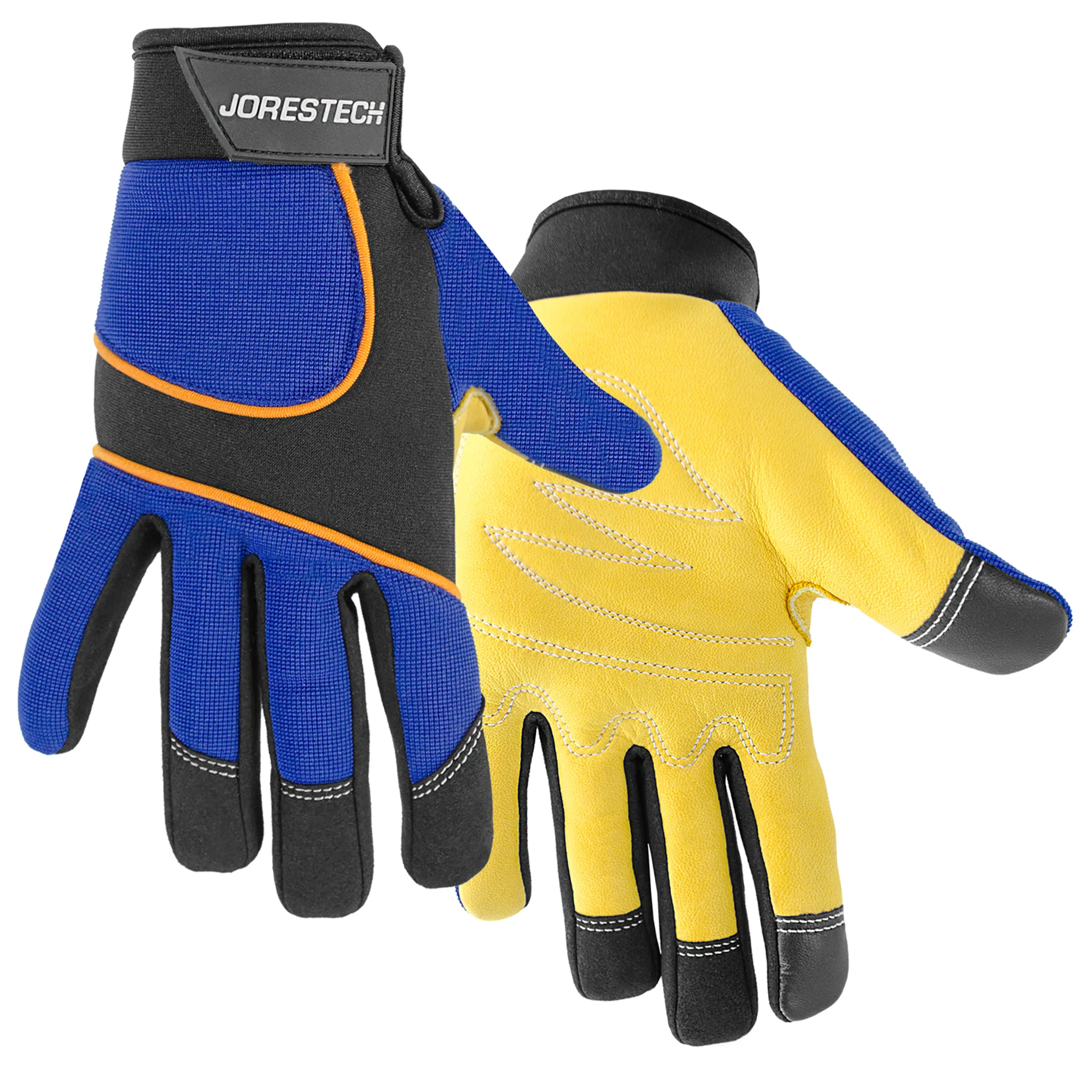 Touchscreen Safety Work Gloves with Leather Palms - Image 7