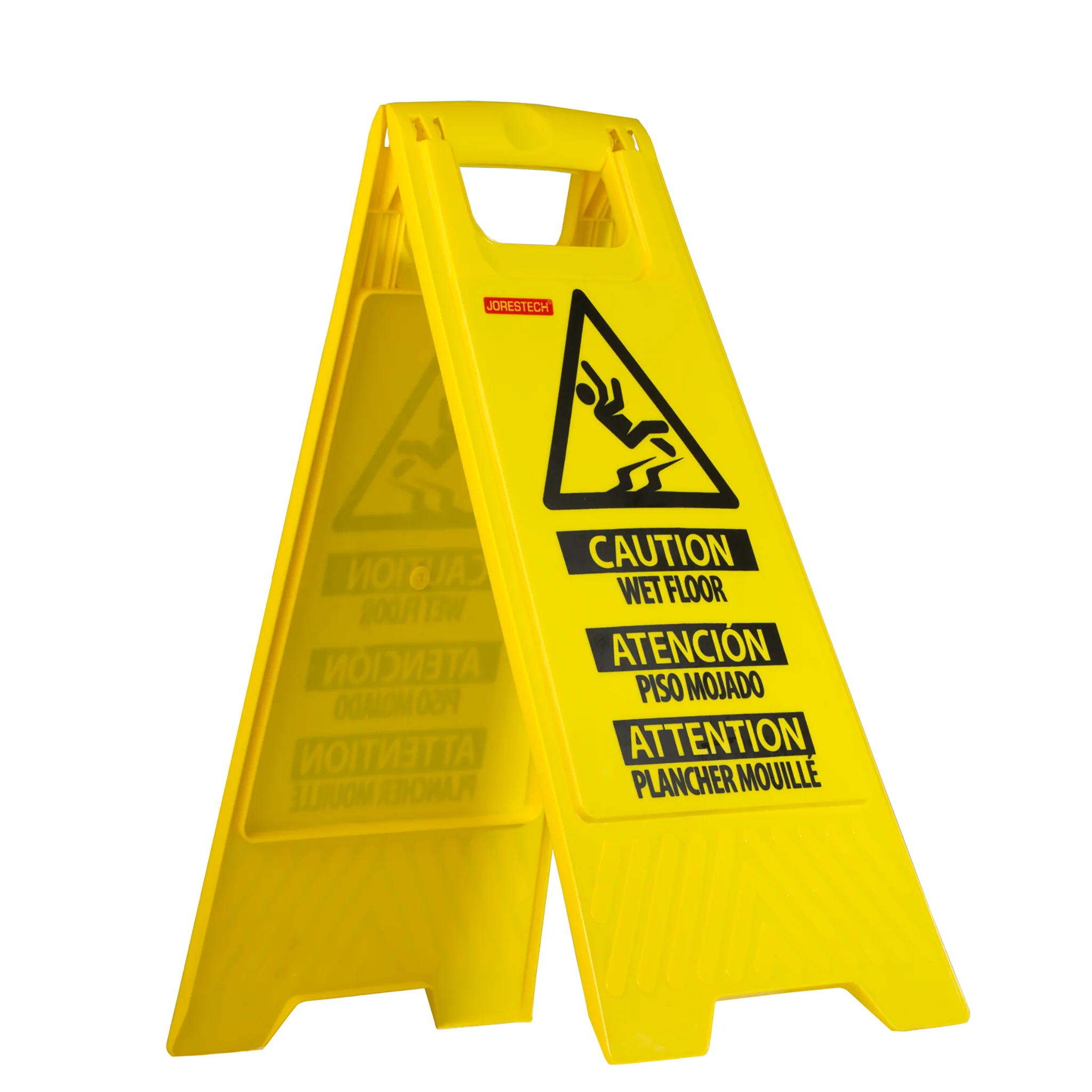 Two-Sided Folding Floor Safety Multi-Lingual Sign - Wet Floor - Image 3