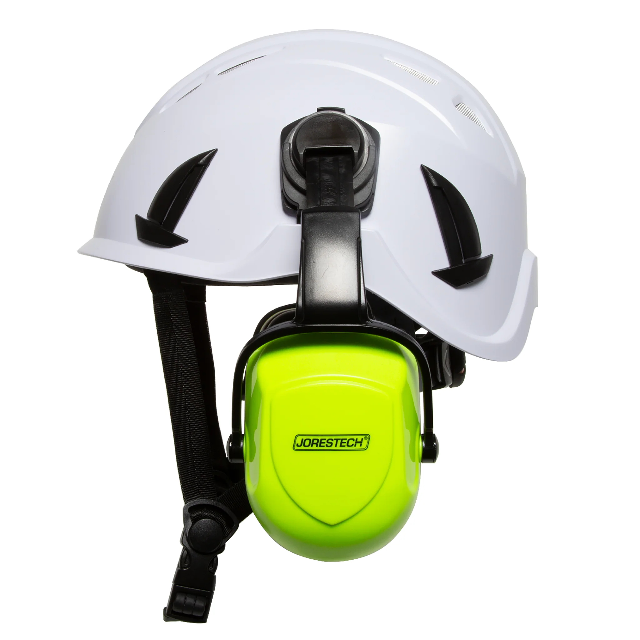 Ventilated Work at Height Hard Hat with Mounted Earmuffs - Image 3