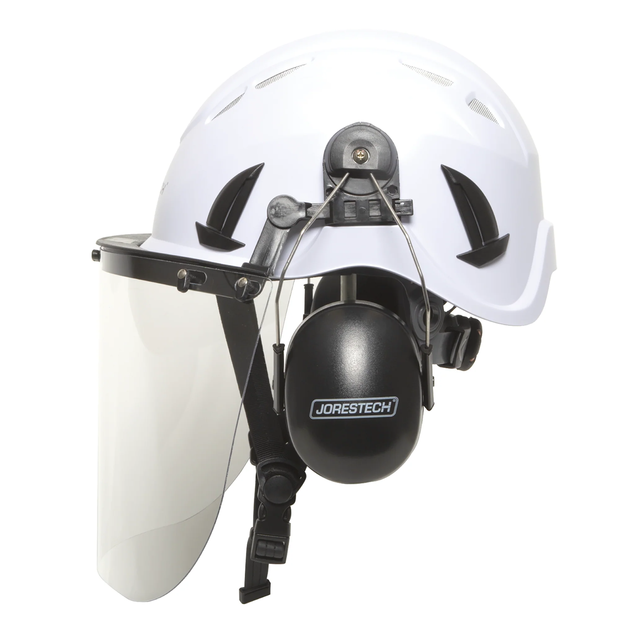 Ventilated Safety Work at Height Helmet System with Face Shield and Earmuffs - Image 3