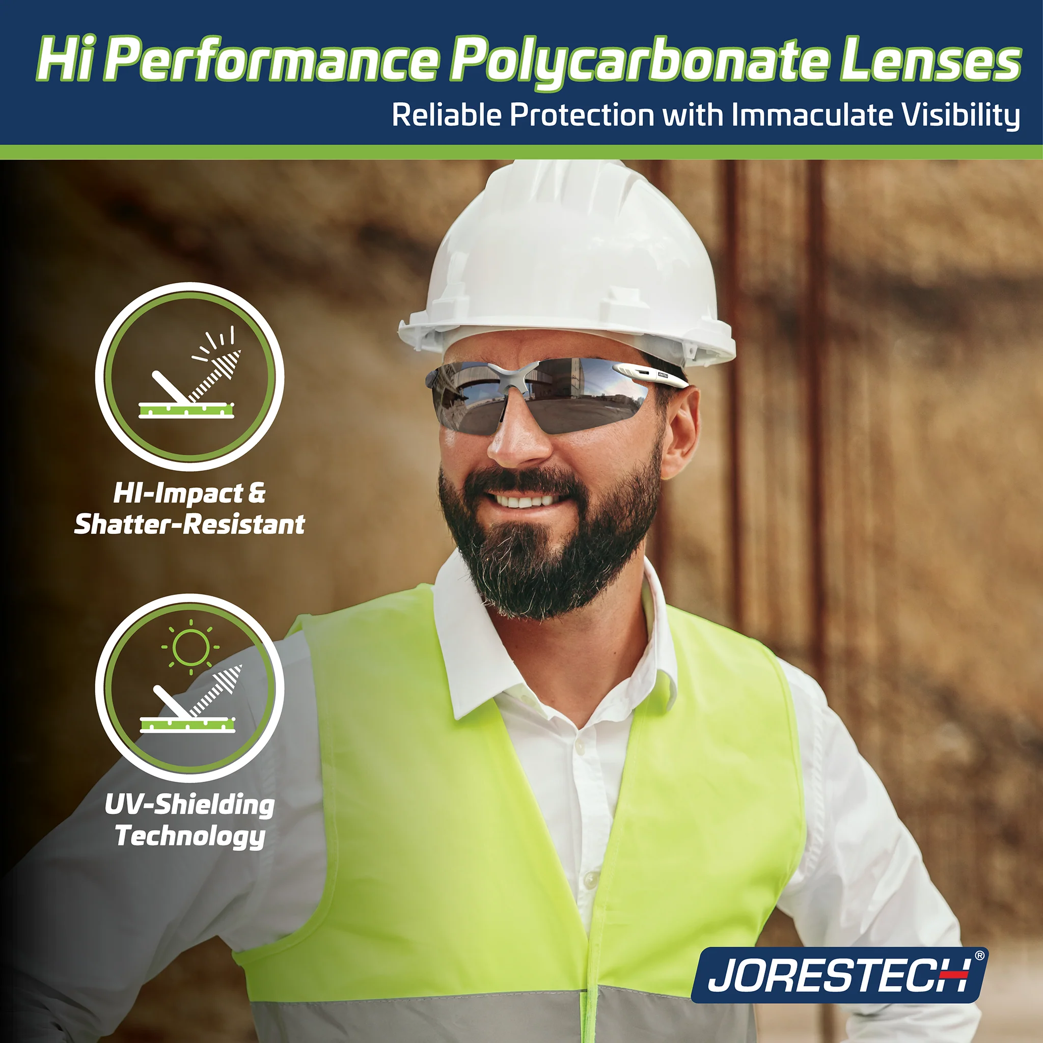 Wraparound Safety Glasses with Flexible Rubber Temple Tips - Image 34