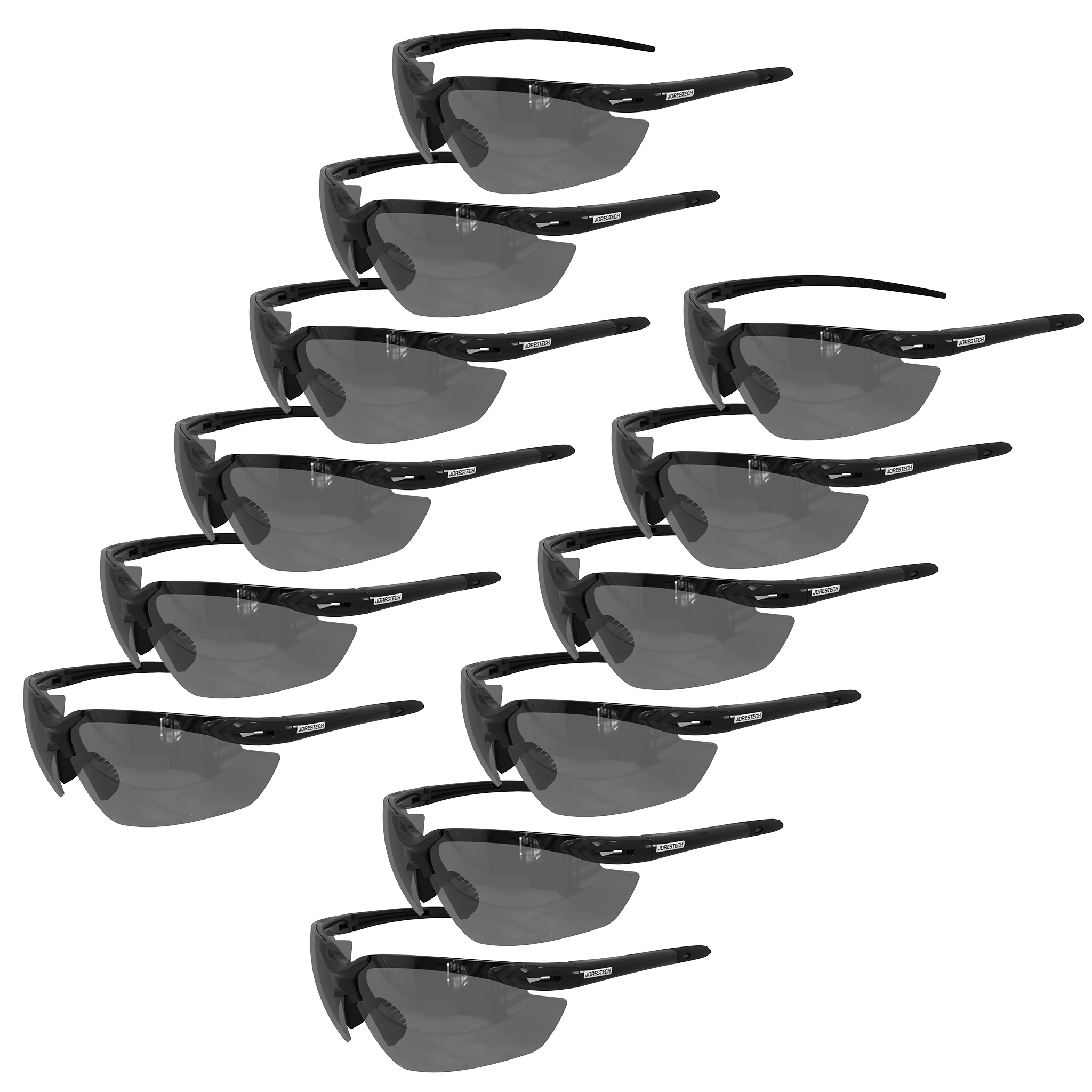 Wraparound Safety Glasses with Flexible Rubber Temple Tips - Image 36